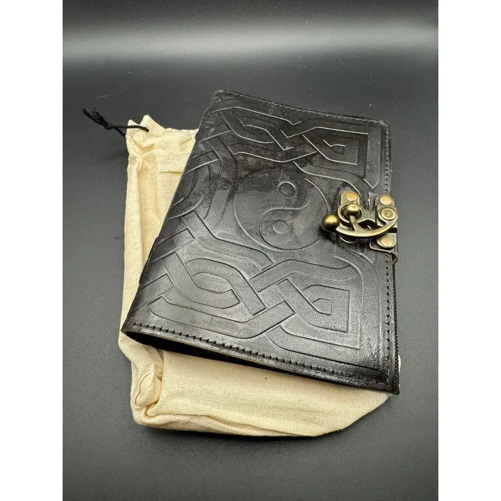 Hideghar Vintage Handmade embossed Leather Journal notebook cover Antique design